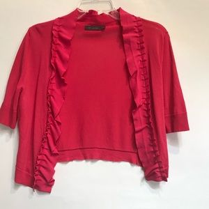 Limited Pink Ruffle Cardigan 3/4 sleeve S